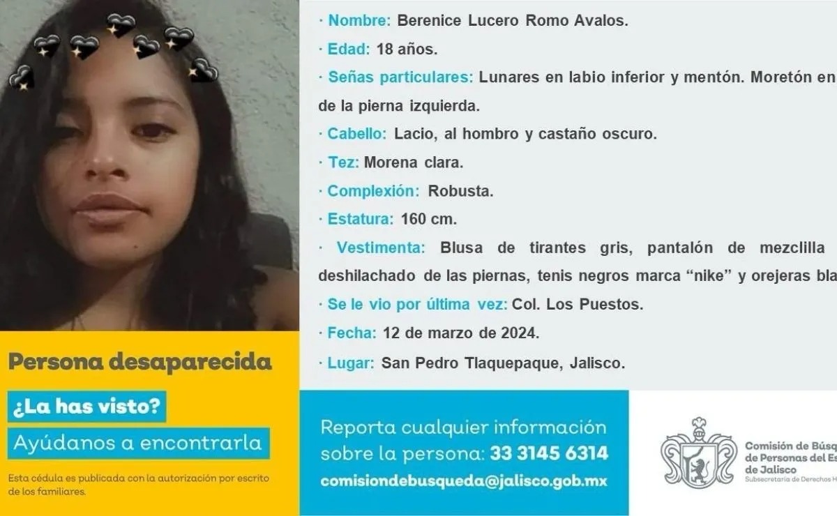 Reportan desaparición de Berenice Romo, joven buscadora